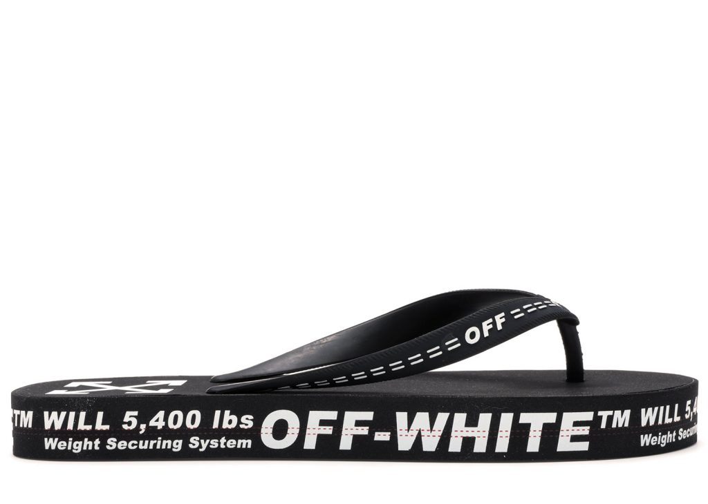 Off-White Logo Typographic Flip Flop Black SS20