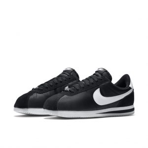 Nike Cortez Basic Nylon Black White-Metallic Silver