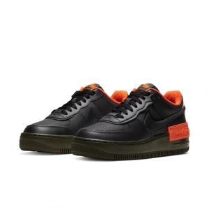 Nike Air Force 1 Shadow Black Hyper Crimson Cargo Khaki (W)