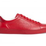 Gucci Ace Perforated Interlocking G Red