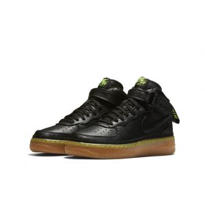Nike Air Force 1 Mid Black Gum Volt (GS)