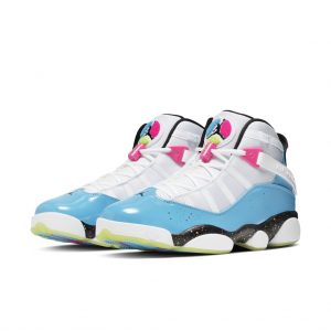 Jordan 6 Rings White Light Blue Fury Cyber