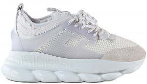 Versace Chain Reaction White Mesh Rubber Suede