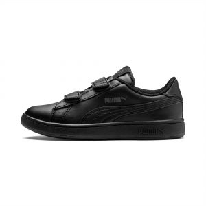 Puma Smash v2 Leder Kinder  Schwarz (365173-01)