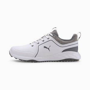 Puma Caged IGNITE PWRADAPT Golfschuhe Weiß/Grau (192990-01)