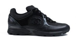 Chanel Low Top Trainer CC Triple Black Leather