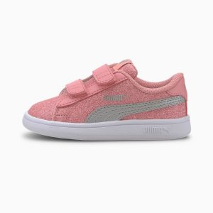 Puma Smash v2 Glitz Glam Mädchen Silber/Weiß (367380-15)