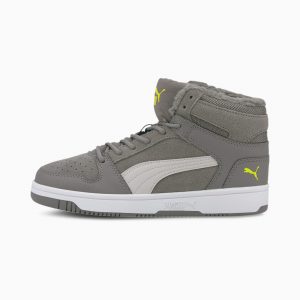 Puma Rebound Lay-Up Fur SD Youth Weiß/Grün/Grau (370497-05)