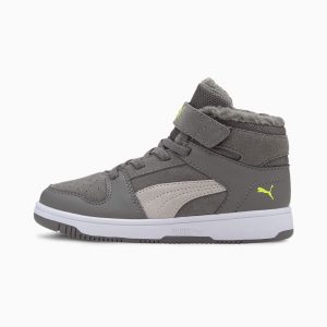 Puma Rebound Lay-Up Fur V Weiß/Grün/Grau (370498-05)