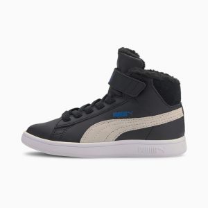 Puma Smash V2 Mid Fur V Kinder Schwarz/Weiß (366896-08)
