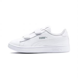 Puma Smash v2 Leder Kinder Weiß (365173-02)