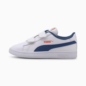 Puma Smash v2 Leder Kinder Weiß (365173-16)