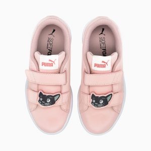 Puma Smash v2 Animals Kinder Rosa/Grau (373185-02)