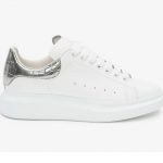 Alexander McQueen Oversized White Silver Croco