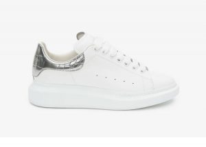 Alexander McQueen Oversized White Silver Croco