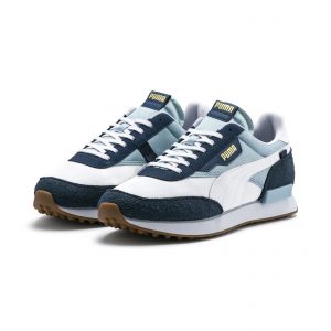 Puma Future Rider Game On White Aquamarine Denim