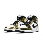 Jordan 1 Mid Metallic Gold Black White