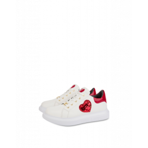 Moschino Sneakers Aus Kalbsleder Mit Paillettenherz (POLJA15474G0BJA410A)
