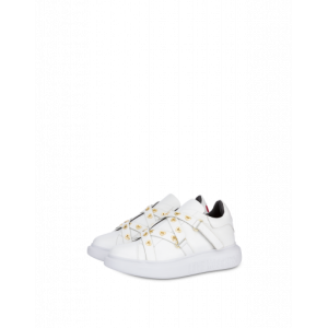 Moschino Slip On Sneakers Aus Kalbsleder Heart Eyelets (POLJA15484G0BJA0100)