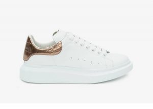 Alexander McQueen Oversized White Rose Gold Croco