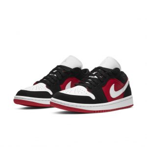 Jordan 1 Low Black White Gym Red (W)