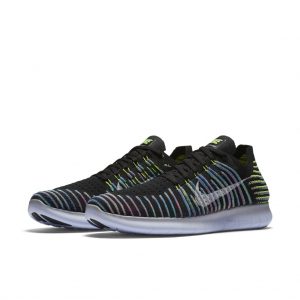 Nike Free RN Flyknit Black/White-Volt-Blue Lagoon