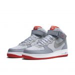 Nike Air Force 1 Mid Pure Platinum Wolf Grey Bright Crimson