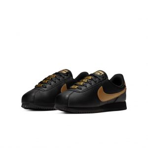 Nike Cortez Basic Black Metallic Gold (GS)