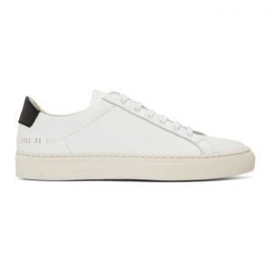 Common Projects White and Black Original Achilles Low Sneakers (3892)