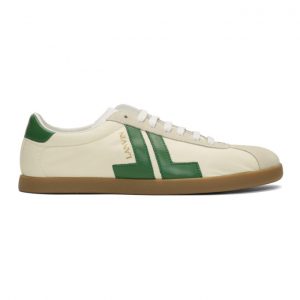 Lanvin Off-White and Green JL Sneakers (FM-SKDLON-NYLO-P20)