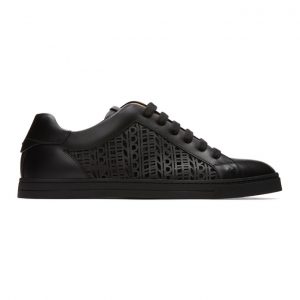Fendi Black Leather Logo Sneakers (7E1349 AAWV)