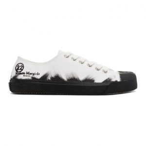 Maison Margiela White and Black Vandal Tabi Sneakers (S37WS0495 P3719 H8327)