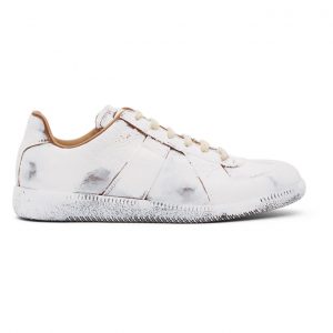 Maison Margiela Brown and White Paint Crack Replica Sneakers (S37WS0562 P3714 H8321)