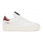 Article No. White and Burgundy 0517 Low-Top Sneakers (0517-02-02)