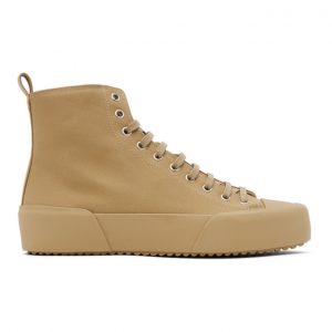 Jil Sander Tan Canvas High-Top Sneakers (JI35546B-12343)