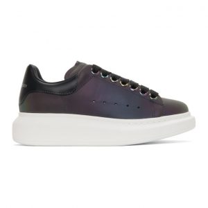 Alexander McQueen Black Iridescent Oversized Sneakers (621055W4NR1)
