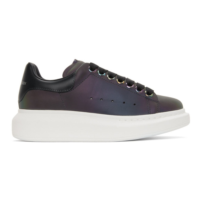 Alexander McQueen Black Iridescent Oversized Sneakers (621055W4NR1)