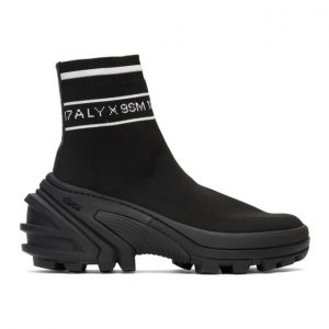 1017 ALYX 9SM Black Knit Logo High-Top Sneakers (AAUBO0041YA01.F20)