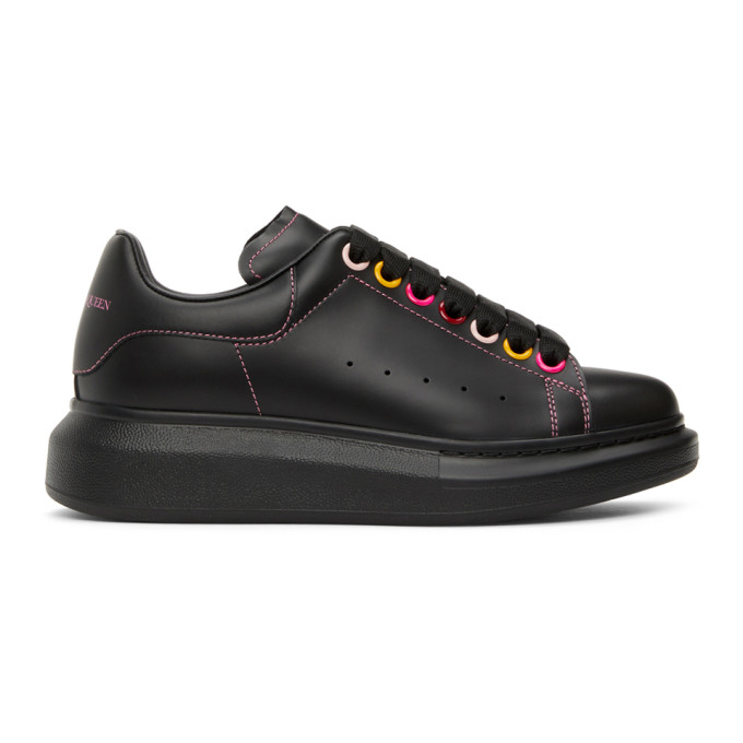 Alexander McQueen Black Rainbow Eyelets Oversized Sneakers (553770 WHZ4S)