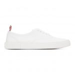Thom Browne White Canvas Vulcanized Sneakers (MFD201A-01588)