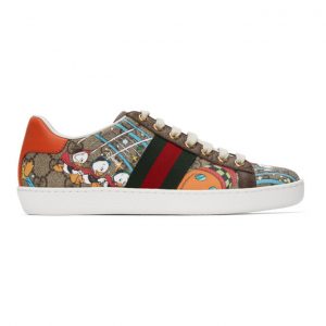 Gucci Beige Disney Edition GG Supreme Ace Sneakers (649657 2M110)