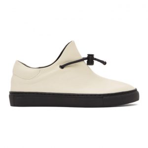Ys Off-White Leather Slip-On Sneakers (YT-E40-730)