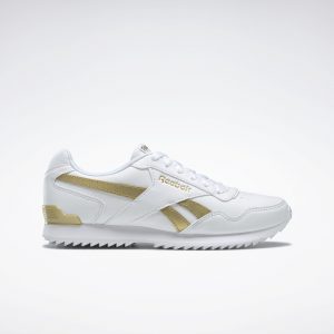 Reebok Royal Glide Ripple Clip White / White / Gold Met (BS5818)