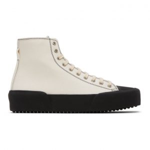 Jil Sander Off-White Canvas High-Top Sneakers (JI34536A-11531)