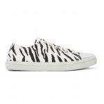 Saint Laurent White and Black Zebra Bedford Sneakers (6024621OD00)