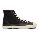 Ys Black and White High Cut Lace-Up Sneakers (YS-E01-090)