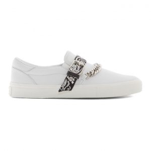 AMIRI White Bandana Chain Slip-On Sneakers (Y0F23273LE)