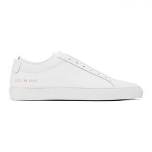 Common Projects White Achilles Laceless Sneakers (2271)