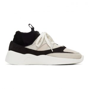 Essentials Black and Beige Sock Runner Sneakers (ES04W19U-SRLEFAGOF6)