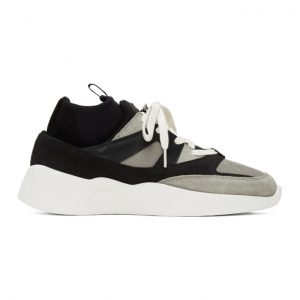 Essentials Black and Grey Sock Runner Sneakers (ES04W19U-SRLEFA3OFB)
